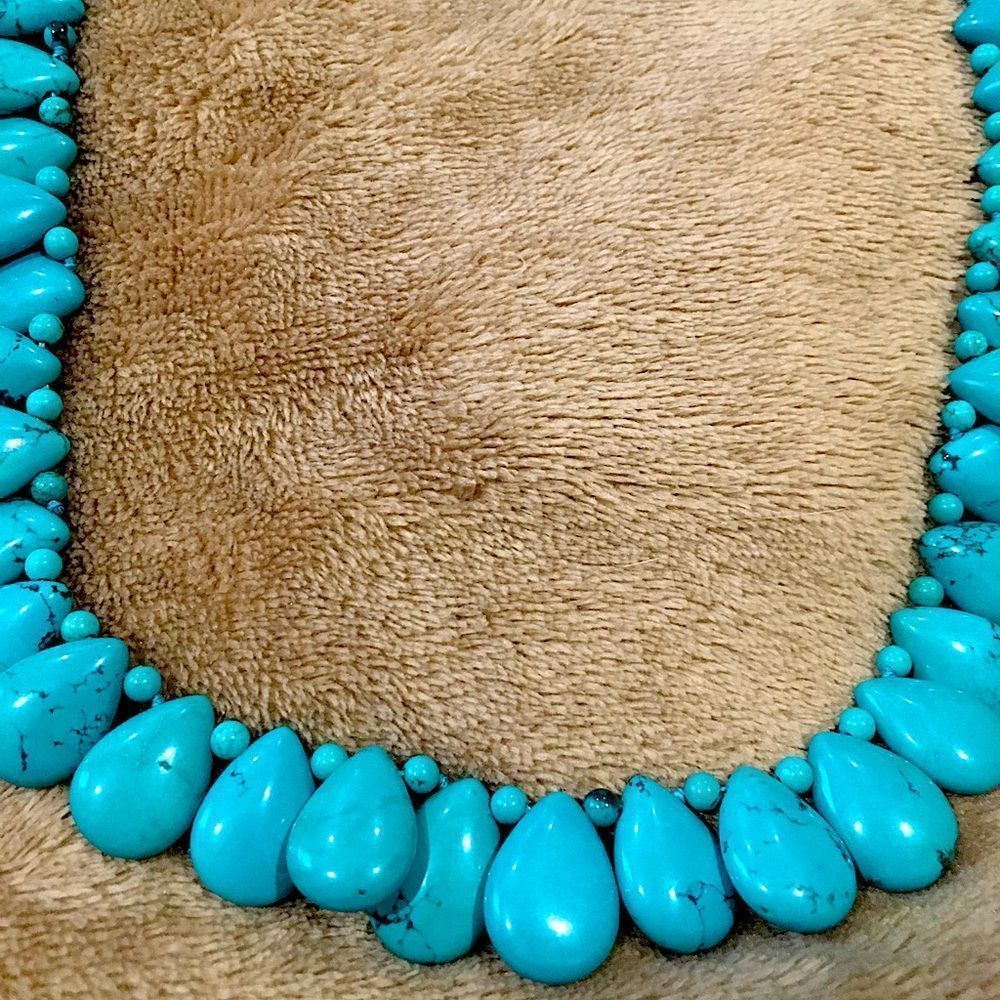VINTAGE LUC Turquoise Bidirectional Sterling Silver Necklace - Picture 8 of 14